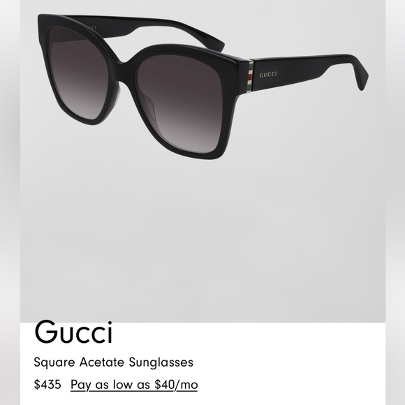 Gucci Square Acetate Sunglasses- Black - Picture 1 of 10